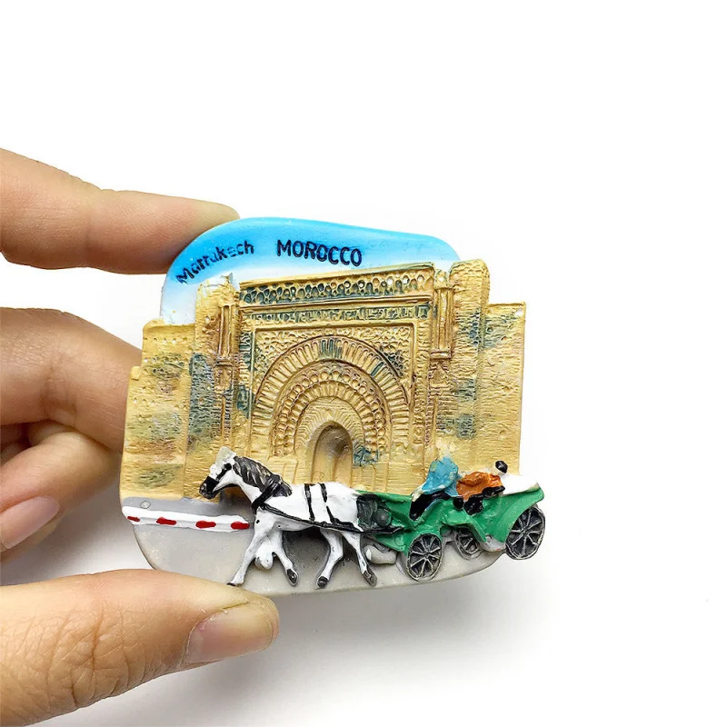 

Morocco Marrakech Landmark Gate Building Scenery Magnetic Fridge Magnet Tourist Souvenir Home Decoration