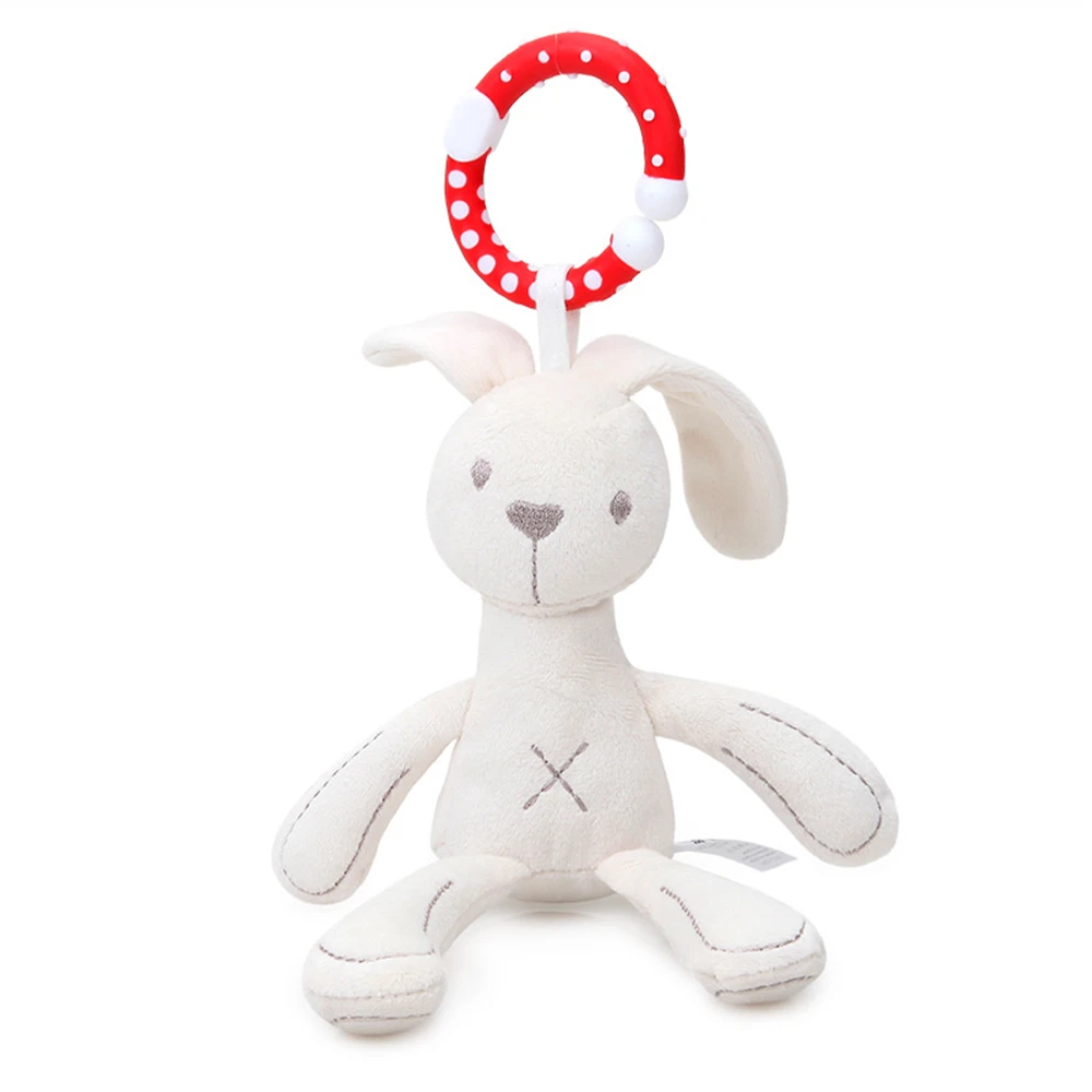 20CM Cute Baby Crib Stroller Toy Rabbit Bunny Bear Soft Plush Infant Doll Mobile Bed Pram Kid Animal Hanging Ring