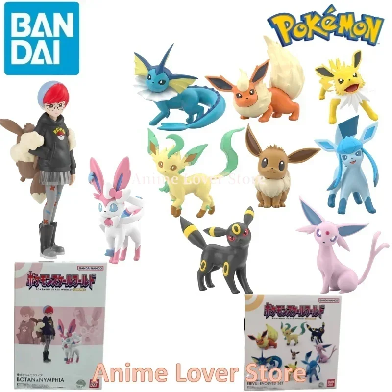 Bandai Original Scale World POKEMON Paldea Region Penny Sylveon Eevee Flareon Vaporeon Jolteon Glaceon Espeon Anime Figures Toys