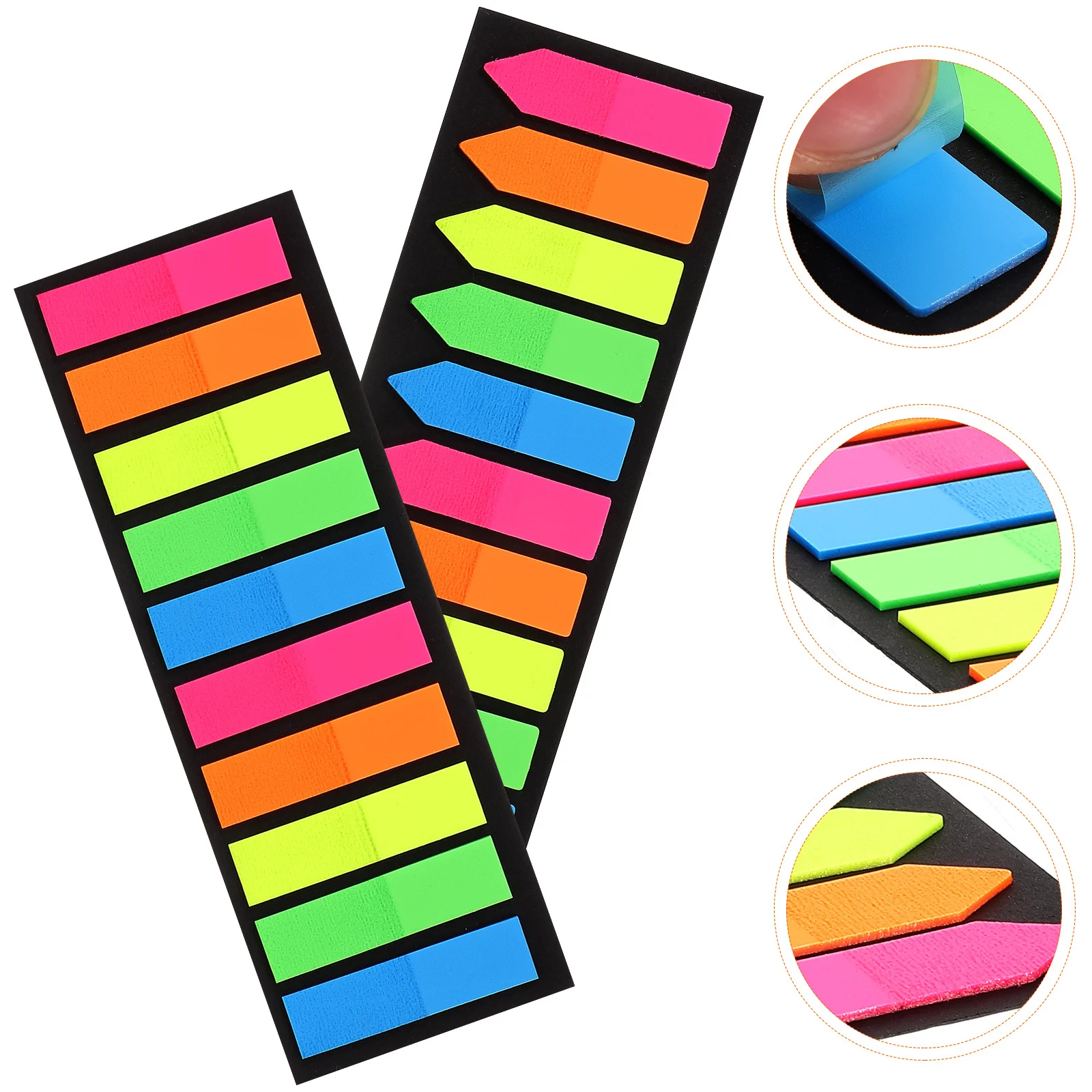 

2 set Fluorescent Sticky Tabs Writable Index Markers For Books Page Annotation School Office Supplies Colored Page Tabs Notepads