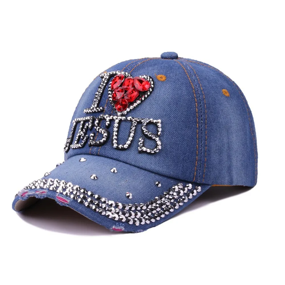 Cap Women Men Hat Denim Baseball Letter Bling Rhinestone Baseball Caps Plaid Flannel Baseball Cap