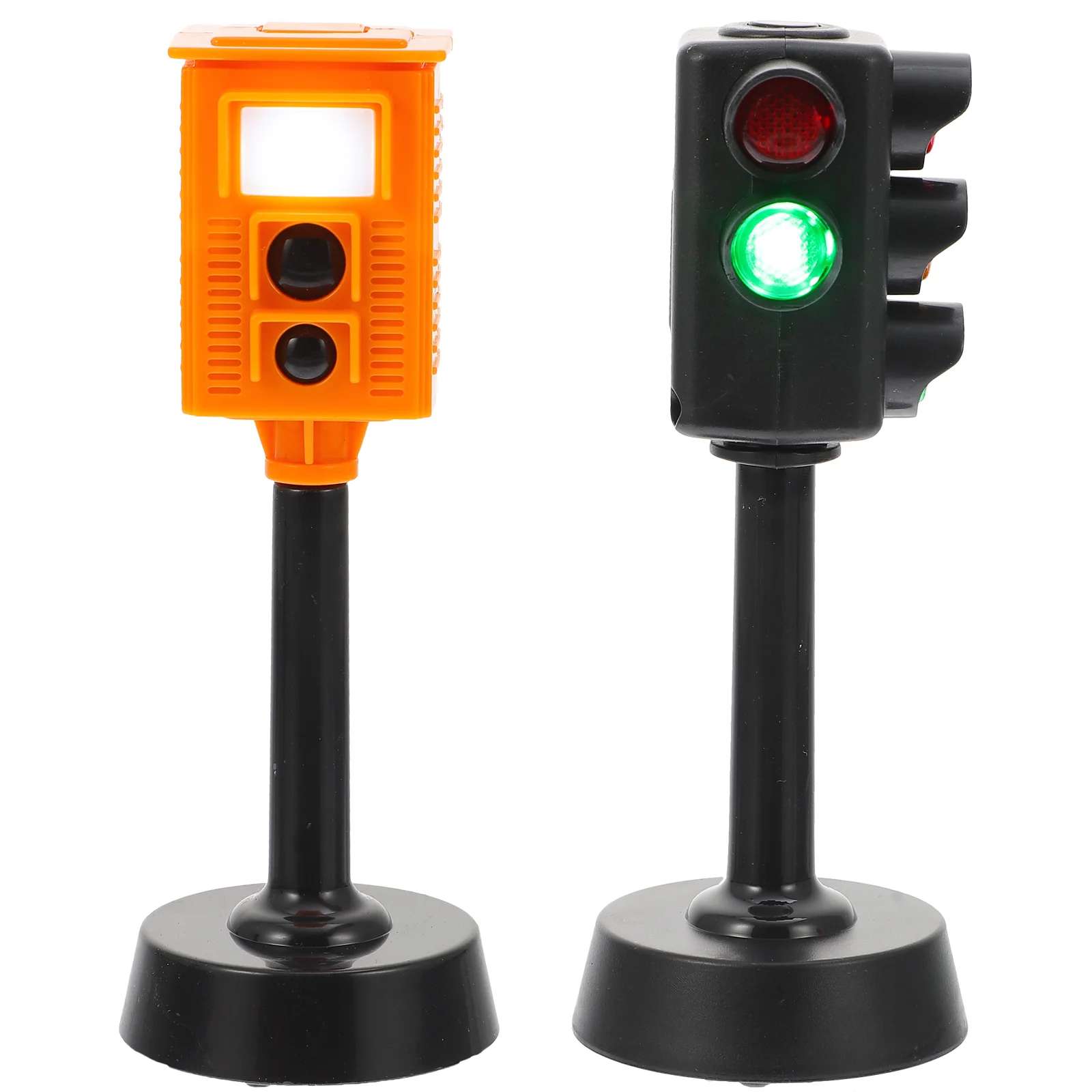 2 Pcs Traffic Light Toy Flashing Signals Lamp Rural Road Signs Mini Early Education Plastic Kids Toys