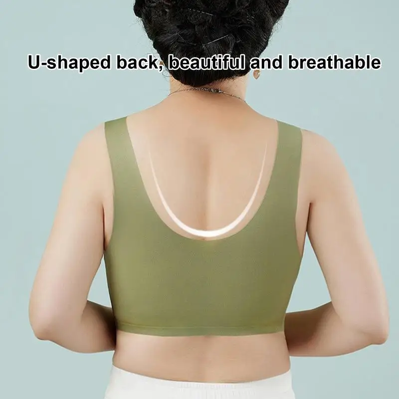 Sujetador de encaje con hebilla frontal para mujer, sostén de encaje sin aros, Bralette ligero con espalda en forma de U, ropa transpirable para mamá