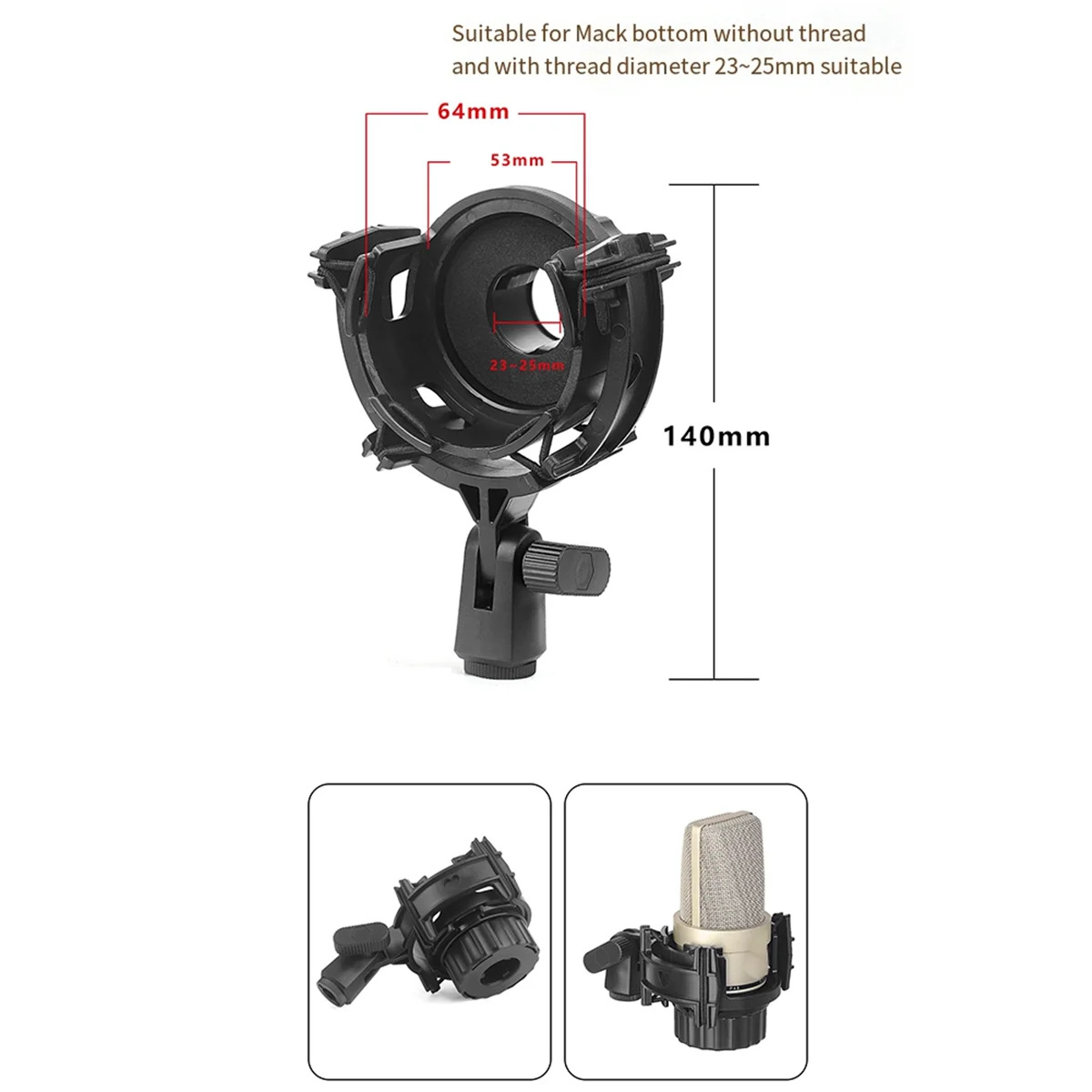 Microphone Shock Mount for Takstar PC-K220 Broadcast Clip Studio Recording Mic Holder Spider Condenser