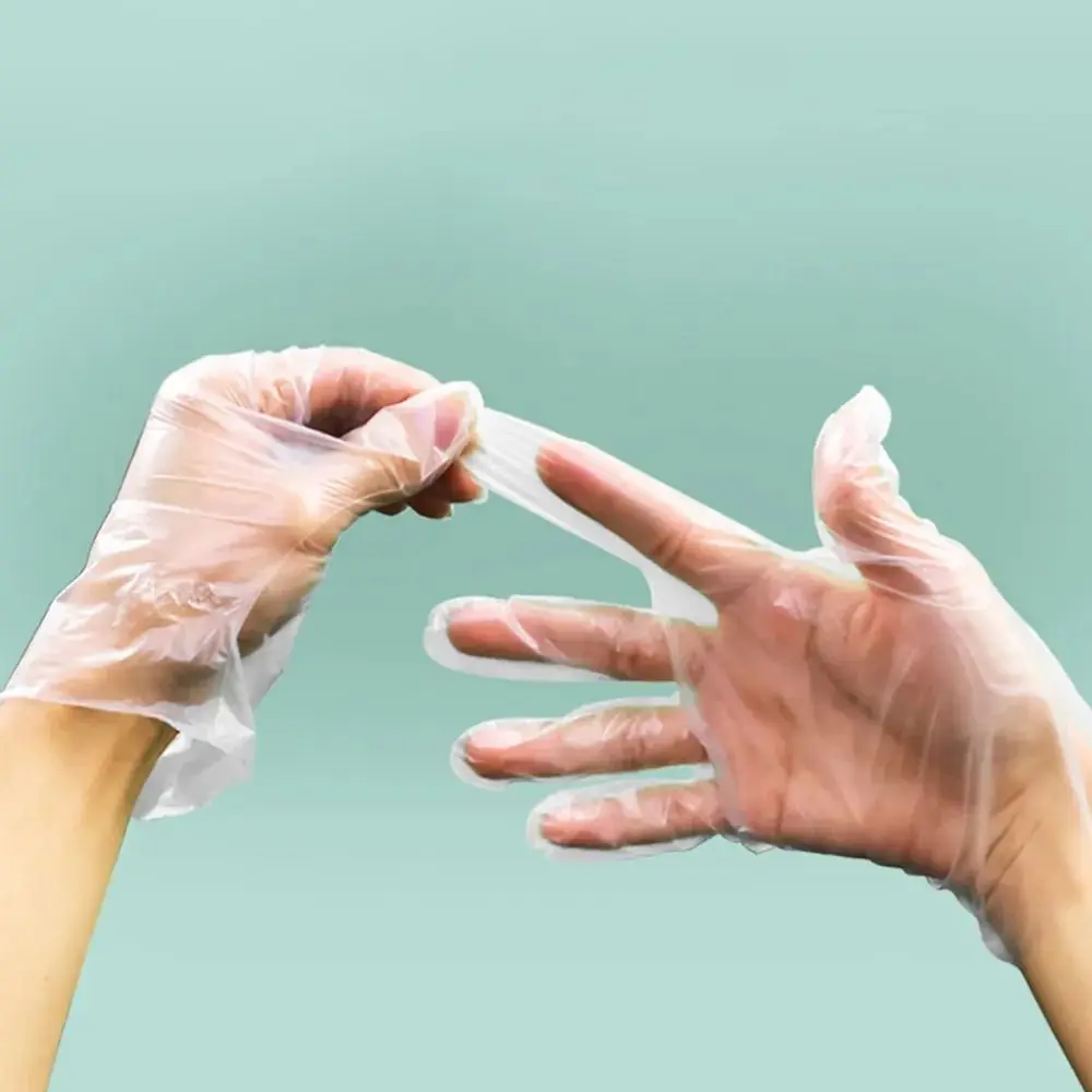 100Pcs New Acid Work Safety Disposable Gloves Food Grade TPE Cleaning Gloves Transparent Non-Slip Latex Free Gloves