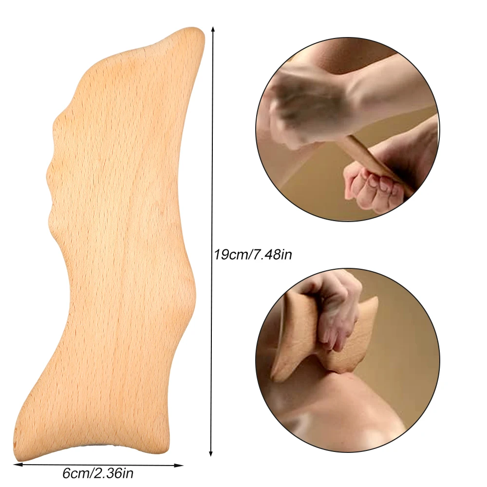 Gua Sha Massagegerät, Holztherapie-Massagegerät, Anti-Cellulite-Massagegerät zur Lymphdrainage, Schabebrett zur Körperformung