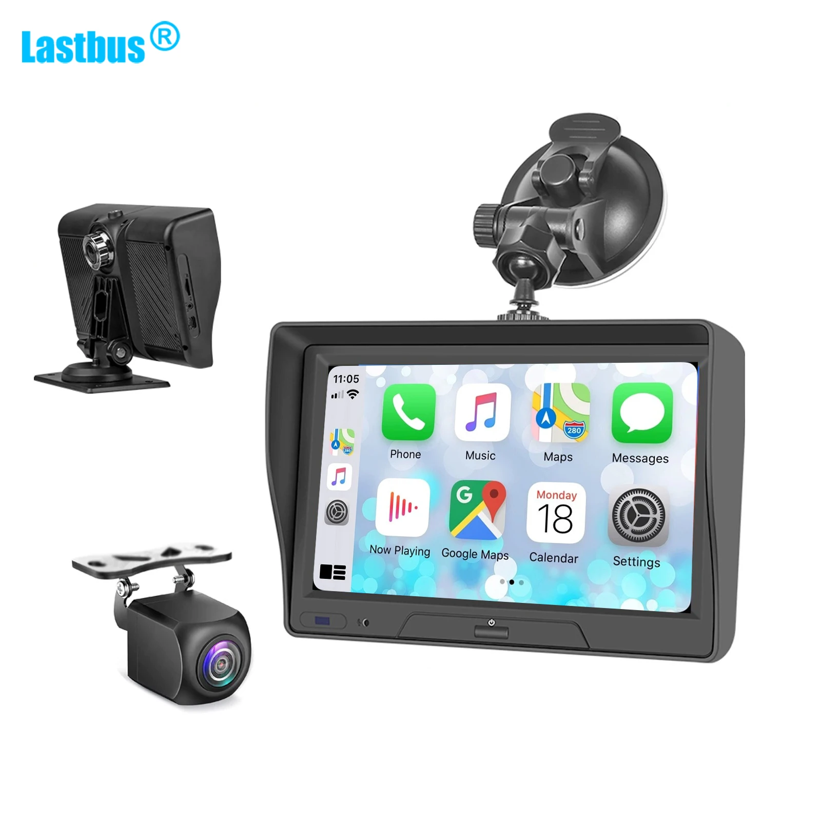

Lastbus 7 Inch Car Radio Multimedia Video Player Touch Screen Wireless Apple CarPlay Tablet Android Auto Bluetooth GPS+Rear Cam