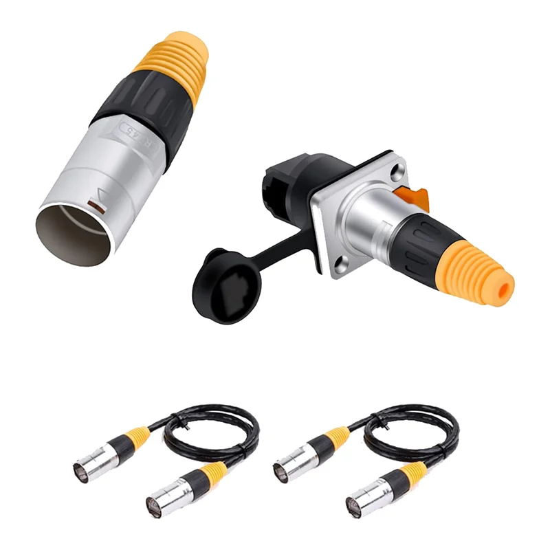 A40Z-10PCS RJ45 Waterproof Panel Connector, Cat5e Ethernet Socket, Metal Ethernet Cable Connector For Industrial Home Network