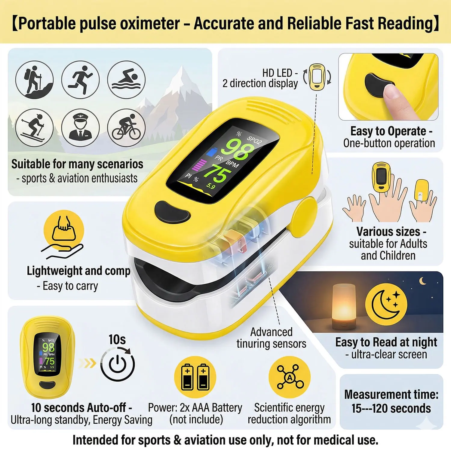 Baby Finger Pulse Oximeter Pediatric Oximetro De Dedo SpO2 PR PI Pulsioximetro for Kid Child Adult OLED Screen