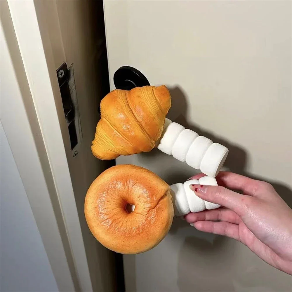 Croissant Egg Tart Door Knob Right Side Door Covers Model Handle Anti Bump Cover And Anti Static Cute Handle Door Protector