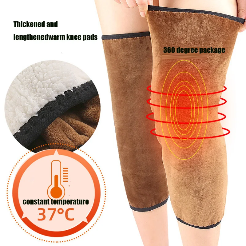 1 Pair Winter Warm Knee Pads for Women and Seniors,Winter Cold Leg Arthritis Support,De Rong Wool Cake Zipper Knee Protector