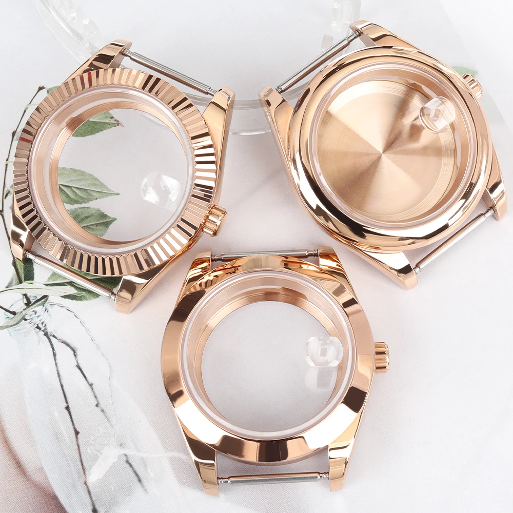 caja-de-reloj-de-oro-rosa-de-36-39mm-bisel-curvo-con-cristal-de-zafiro-para-sk-dj-nh35-nh34-nh36-nh38-miyota8215-piezas-de-reloj-con-movimiento