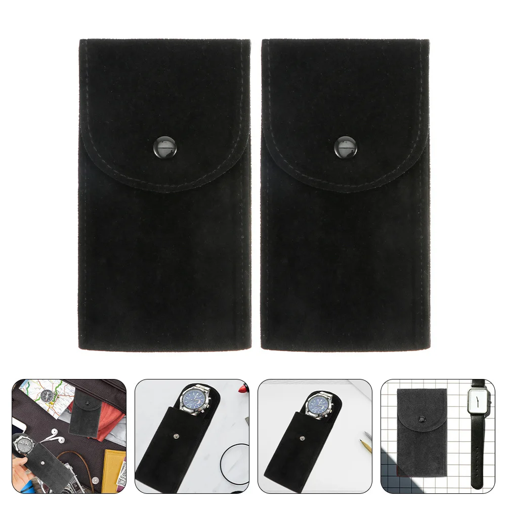 

2Pcs Travel Watch Storage Bag Portable Flannelette Organizer Pouch for Jewelry Bracelet Watch Bracelets Pouch