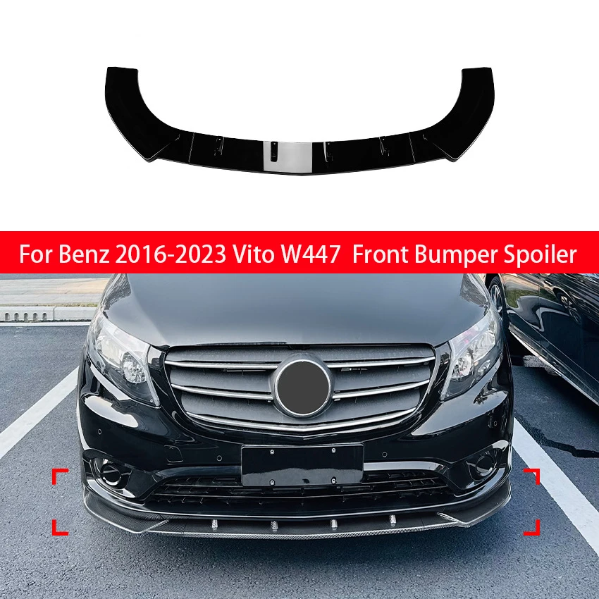 

For Benz Vito W447 V220 V250 V260 Front Bumper Lip Spoiler Splitter ABS Body Kits Tuning 2016 2017 2018 2019 2020 2021 2022 2023