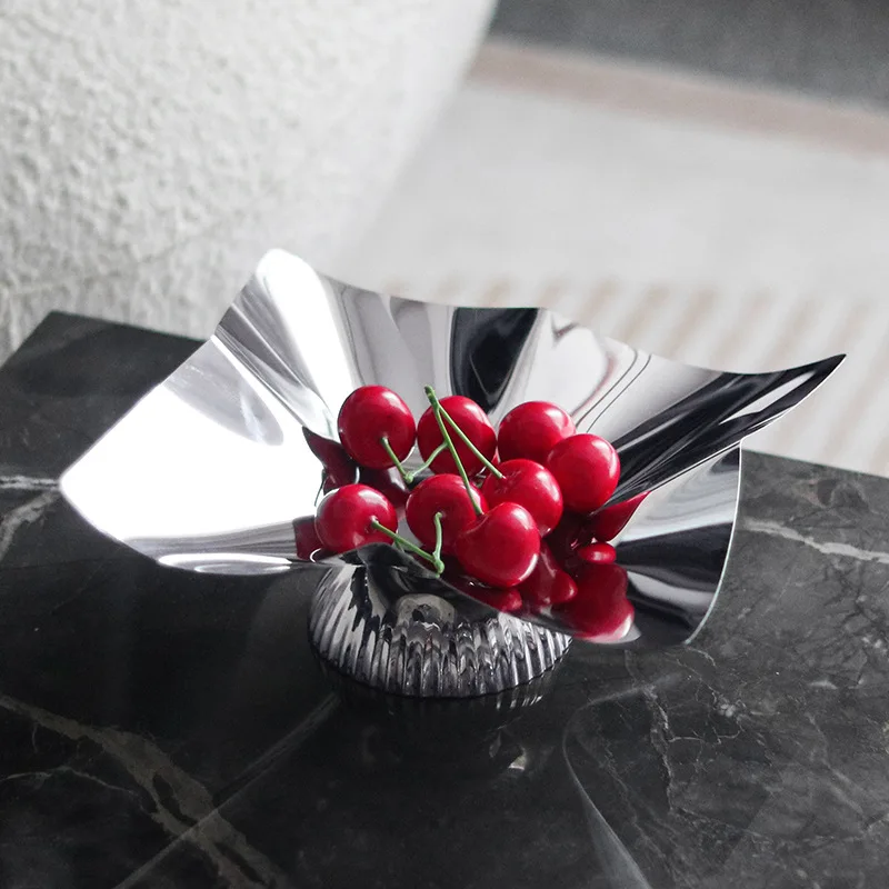 

Modern Art Fruit Plate Luxury Restaurant Storage Trays Creative Desktop Trays Living Room Simple Decoration Organize Plates