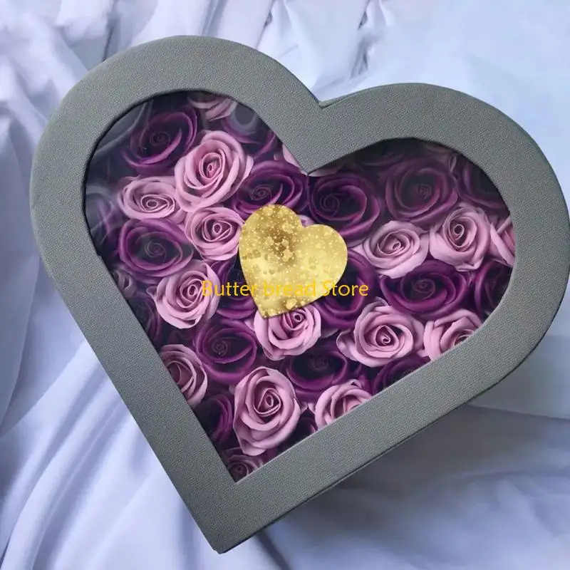 W89C Valentine's Day Gift Sticker Self-Adhesive Sticker Heart Labels Love Sticker