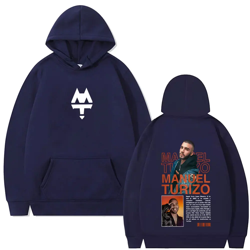 Rapper Manuel Turizo Graphic Hoodie Men Women Hip Hop Fashion Pop Music Pullover Hoodies Men's Vintage Casual Oversized Pullover
