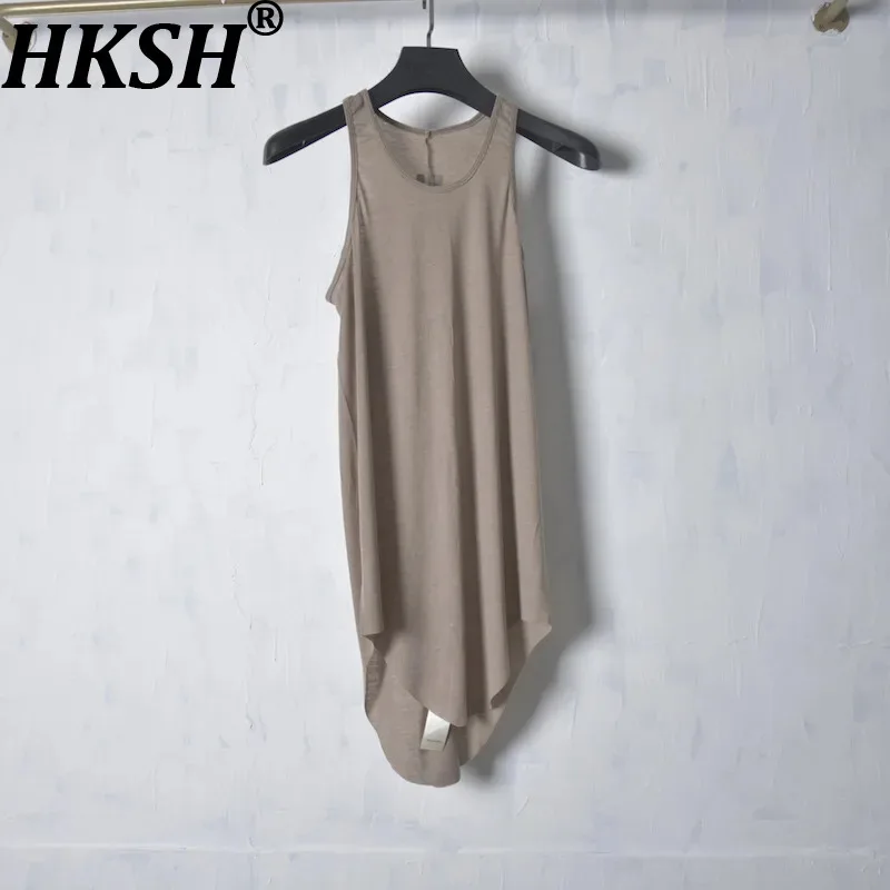 HKSH Spring Summer Men Tide RO Trendy Fashion Wool Swallowtail Sleeveless Vest Unique Women Elastic Transparent Tank Top HK21515