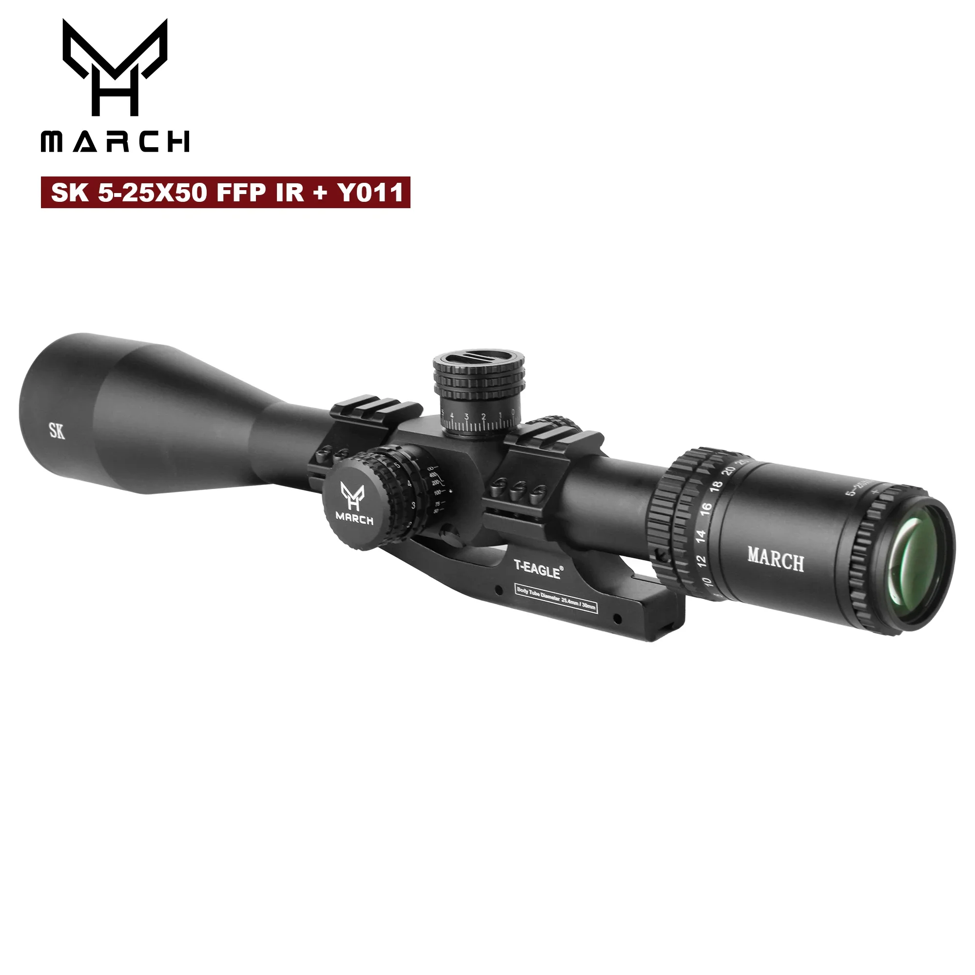 MARCH SK5-25X50 FFP IR Tactical Riflescope for Rifle Hunting Optical Collimator Airsoft Airgun Sight with Etched Glass view 3