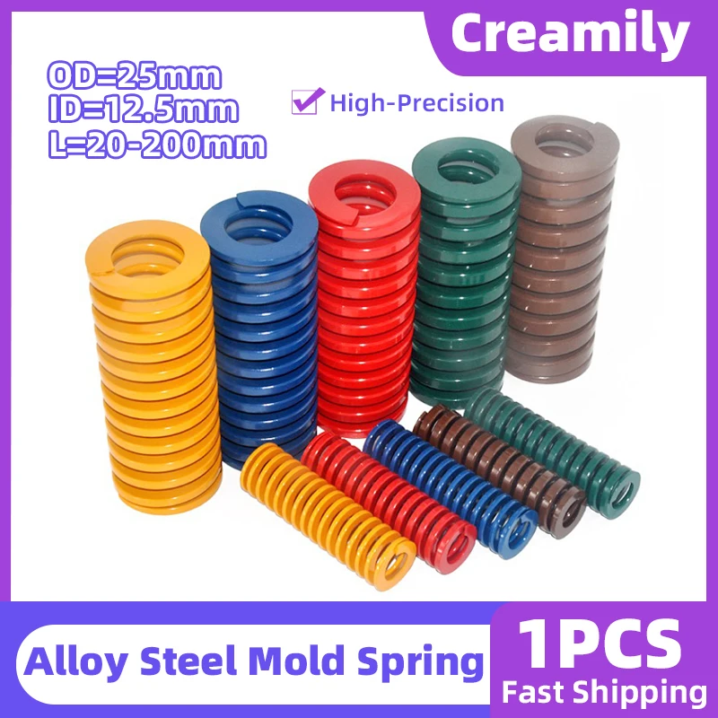 

Creamily 1PCS Mould Die Spring Loading Spiral Stamping Compression Springs Outer Diameter=25mm Inner Diameter=12.5mm L=20-200mm