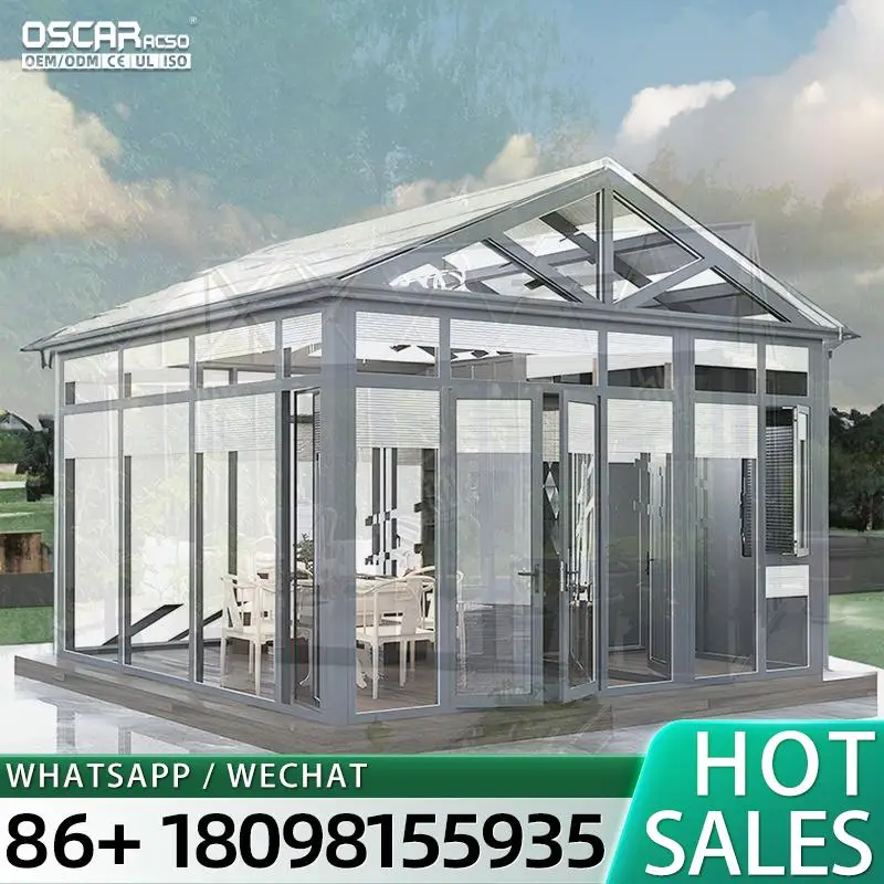 Large Insulated Waterproof Sunroom Kit with Metal Frame Polycarbonate Sheet for Residential Outdoor Victorian Greenhouse sunroom