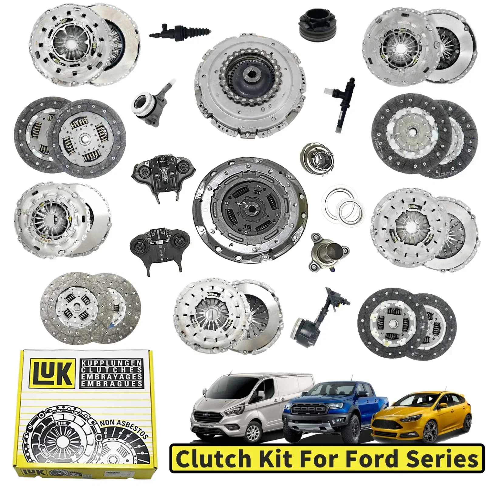 Original LUK 625304400 625304409 Clutch Kit Set with Manual Release Bearing For Ford Ranger Transit T6 2.2 5 SPEED