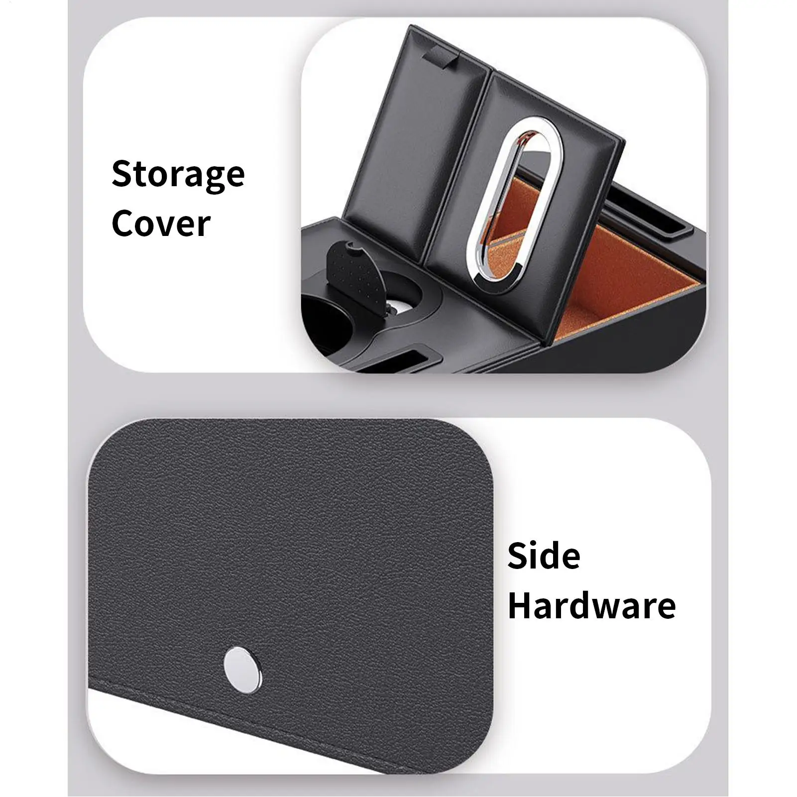 

Car Armrest Cushion Multifunctional Faux Leather Armrest Cushion With Cup Holder Arm Rest Pillow Booster Pads For Automotive
