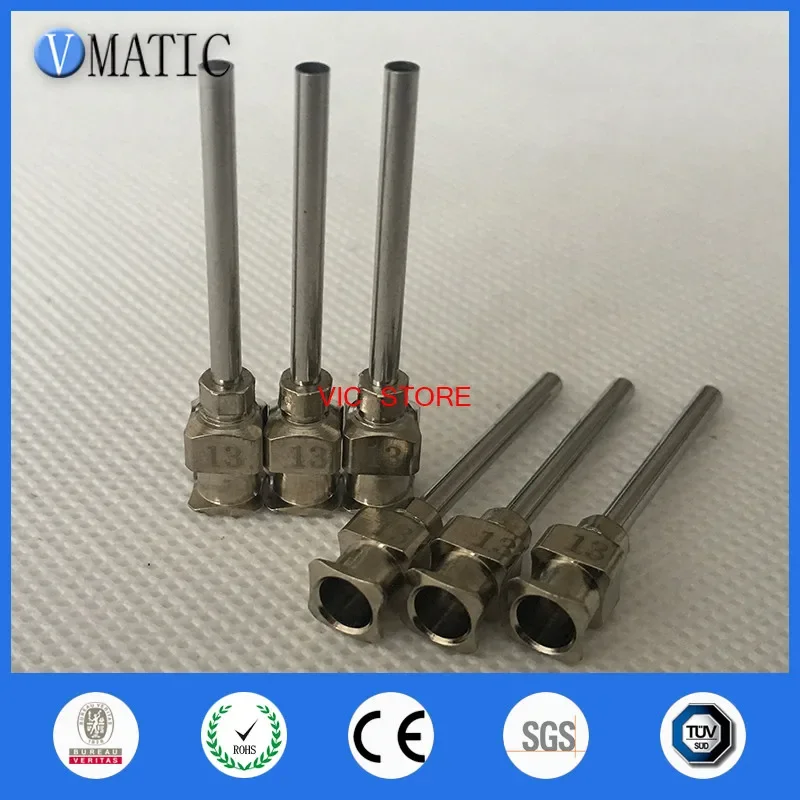 Free Shipping 12Pcs 1 Inch Tip Length 13G Metal Stainless Steel Syringe Tips