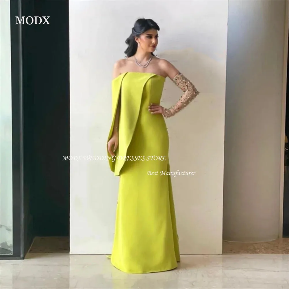 

MODX Saudi Arabia Evening Dress Prom A-line Floor Length Skirts Open Back Layered Bespoke Occasion Dresses Formal Gown