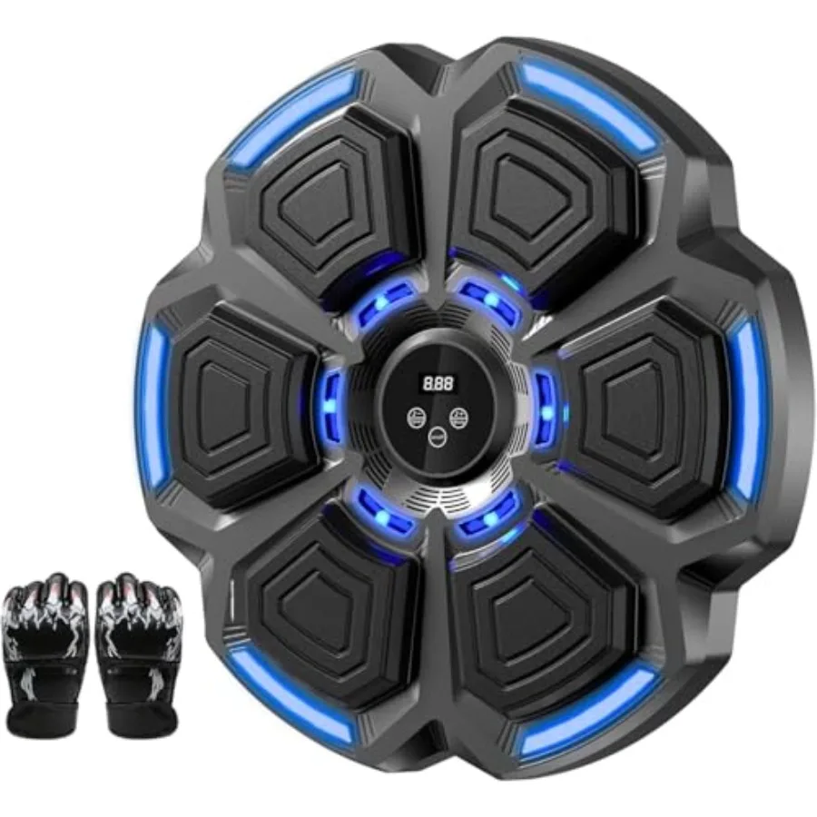 

Smart Music Boxing Machine for Adults Bluetooth Wall Mount Boxing Trainer with LED Target Pad and Gloves Boxing Workout Equipme