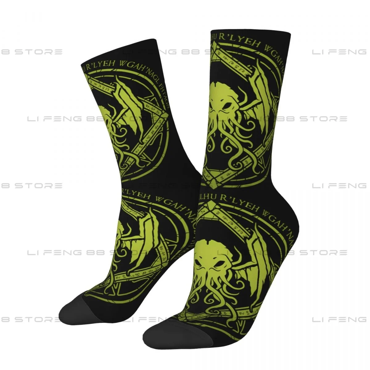 Cthulhu Lovecraft Distressed Chant Men Women Socks Outdoor Novelty Spring Summer Autumn Winter Stockings Gift