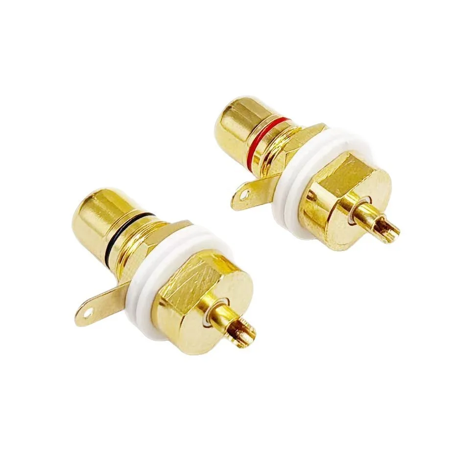 RCA Female Socket Panel Mount Cycle Nut Red Black Audio Jack AV Terminal for Speaker CMC Connectors Consumer Electronics