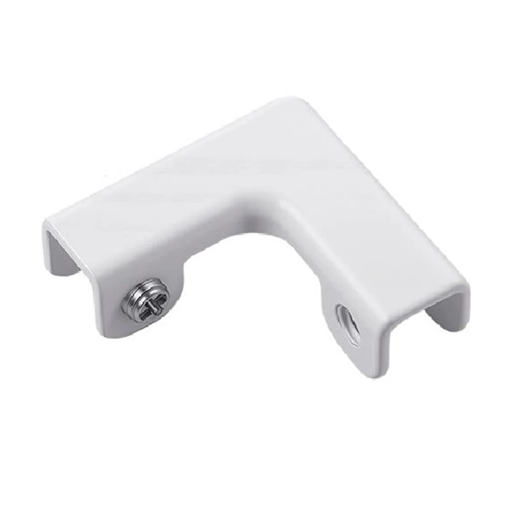 Metal Glass Corner Clips 90 Degree for Cabinet Door Installation White Finish 47x13.5x18mm 57x39x50mm 55x55x39mm 129x55x55mm