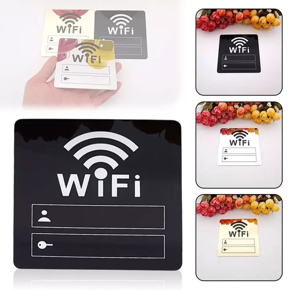 1Pc WIFI Sign Mirror Wall Stickers Rewritable Handwriting Account and Password New Fashion 3D Acrylic Tools Accessories