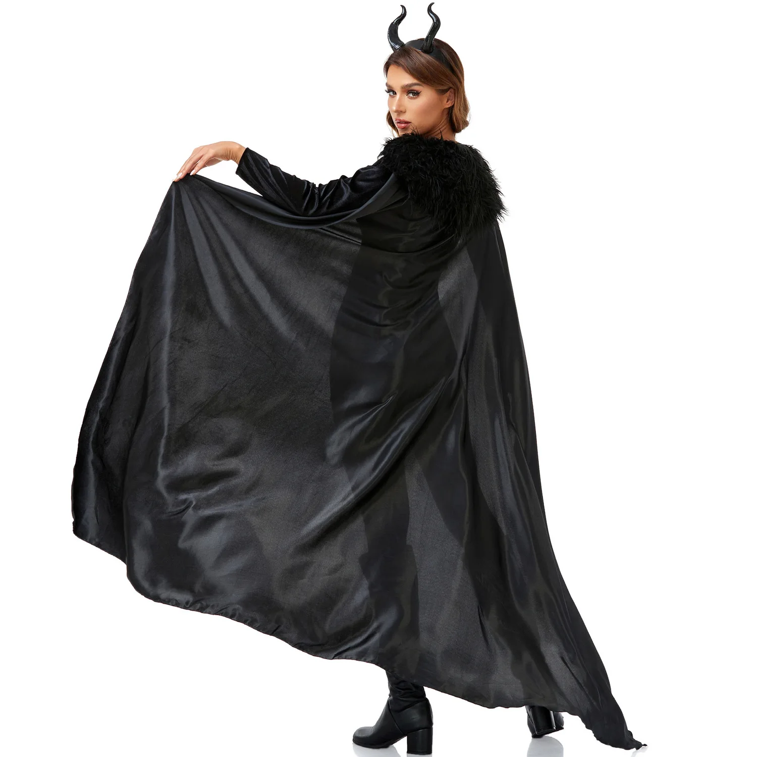 S Beau Evil Witch Costume Mantello Cosplay Role-plang loween Outfit Abbigliamento tradizionale cinese da donna Stage Cos...
