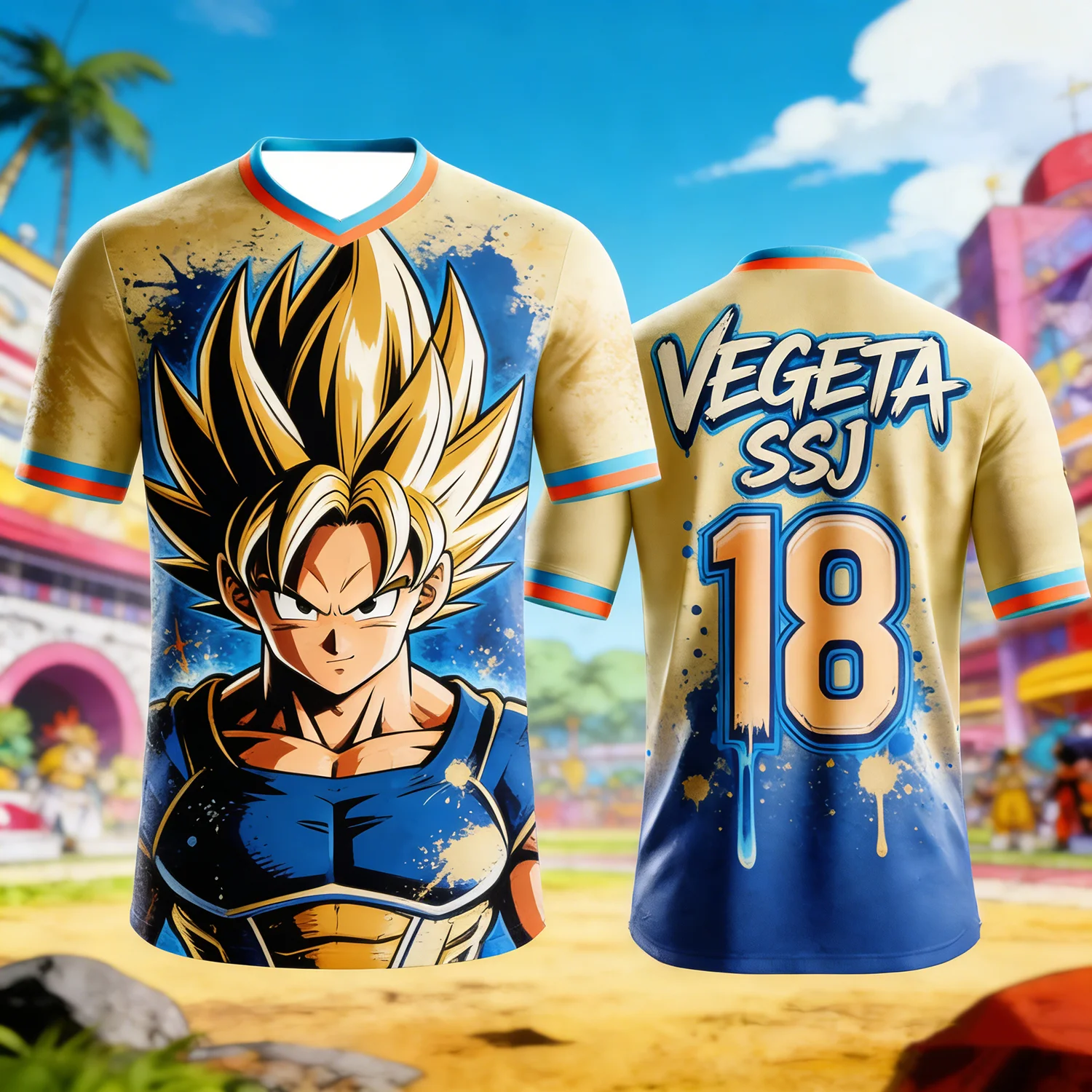2026 Dragon Ball Series Anime Soccer Jersey 3D Printed Sports Sports Quick Dry Men's T-shirt Kids Clothing Y2K Women's Version
