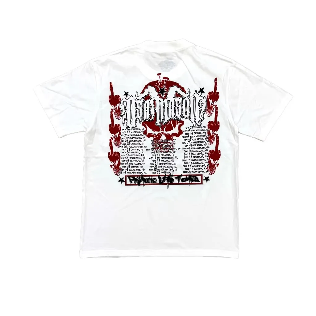 New Men Osamason Psykotic Skull tour T Shirts T-Shirt Longsleeves Hip Hop Skateboard Street Cotton T-Shirts Tee Top US size E160
