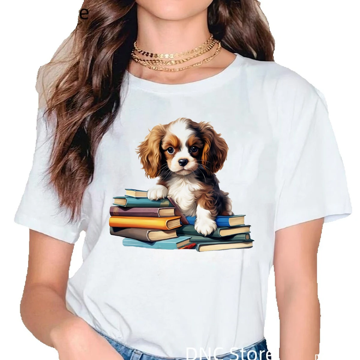 

Tee Shirt Femm Funny King Charles Spaniel Dog Lover Animal Print T-Shirt Women Summer Fashion 90s Y2k Tshirt Basic Women Tshirt