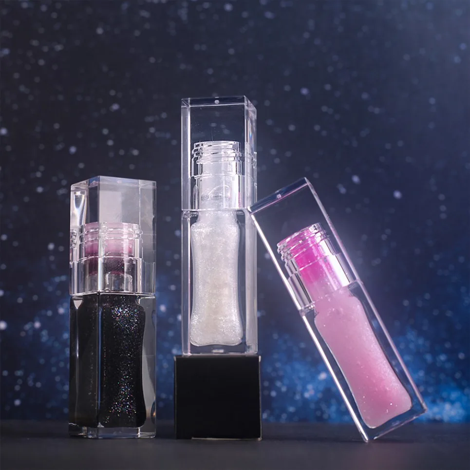 Aangepast logo Veganistische lipgloss Groothandel Kleurveranderende lipolie Heldere vierkante buis Parellippenbalsem Private Label Make-up