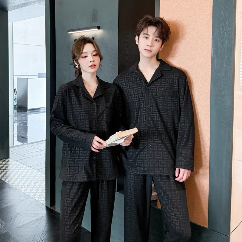 ensemble-de-vetements-de-nuit-pour-couple-cardigan-en-tricot-decontracte-a-manches-longues-vetements-de-maison-vetements-pour-femmes-automne-hiver-mode-simple-imprime-floral-velours