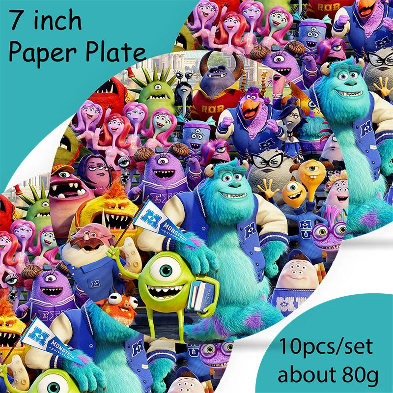 disney monsters university theme party supplies tableware cup plate topper kid baby girls birthday party decoration baby shower