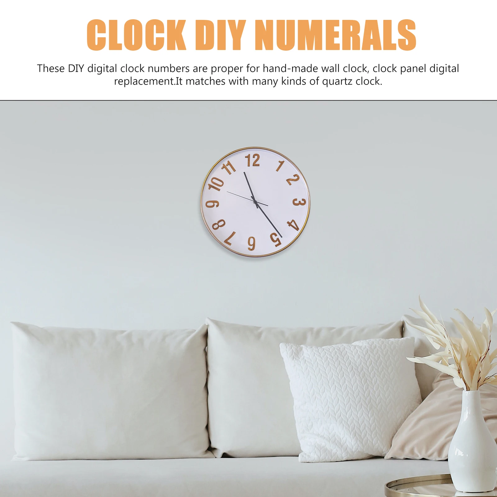 

12 Pcs Clock Number Accessories Wall Numbers with Adhesive Making Kits DIY Numerals Replacement Labels