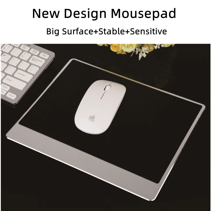 Aluminum Mousepad Gaming Mouse Pad Metal Thin Computer Mouse Pads Gaming For Macbook Waterproof Anti skid on the whole back