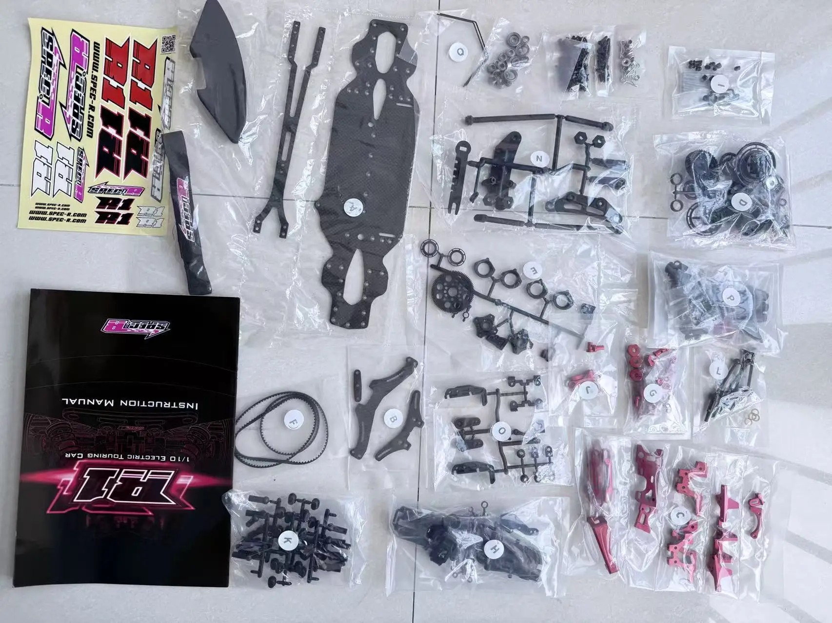 Spec-R R1 1:10 RC 1/10 Electric Remote Control Touring Car Chassis Frame DIY