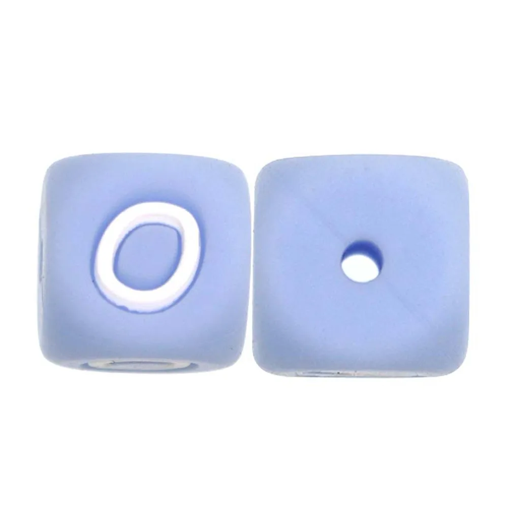 Sunrony 10~100Pcs Silicone Letter Beads 12MM Blue Square Alphabet Spacer Bead DIY Name Bracelet For Jewelry Making image 3