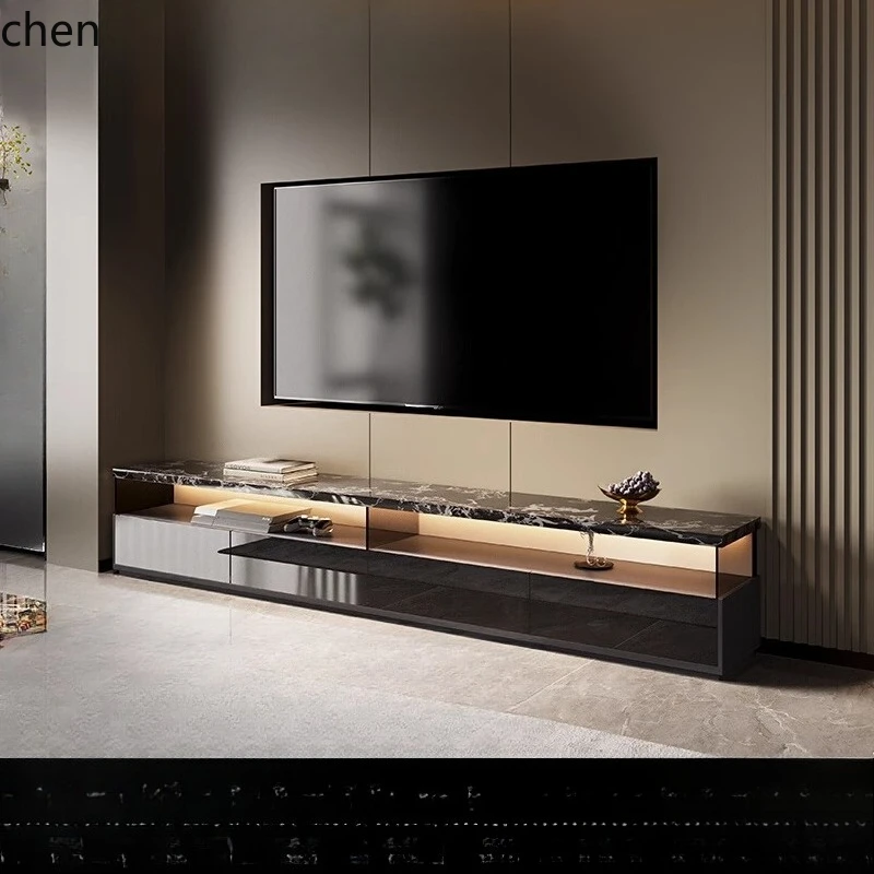 

HTT Minimalist Rock Slab Living Room TV Cabinet Small Apartment 1.8m Floor Cabinet Home Entertainment Cabinet