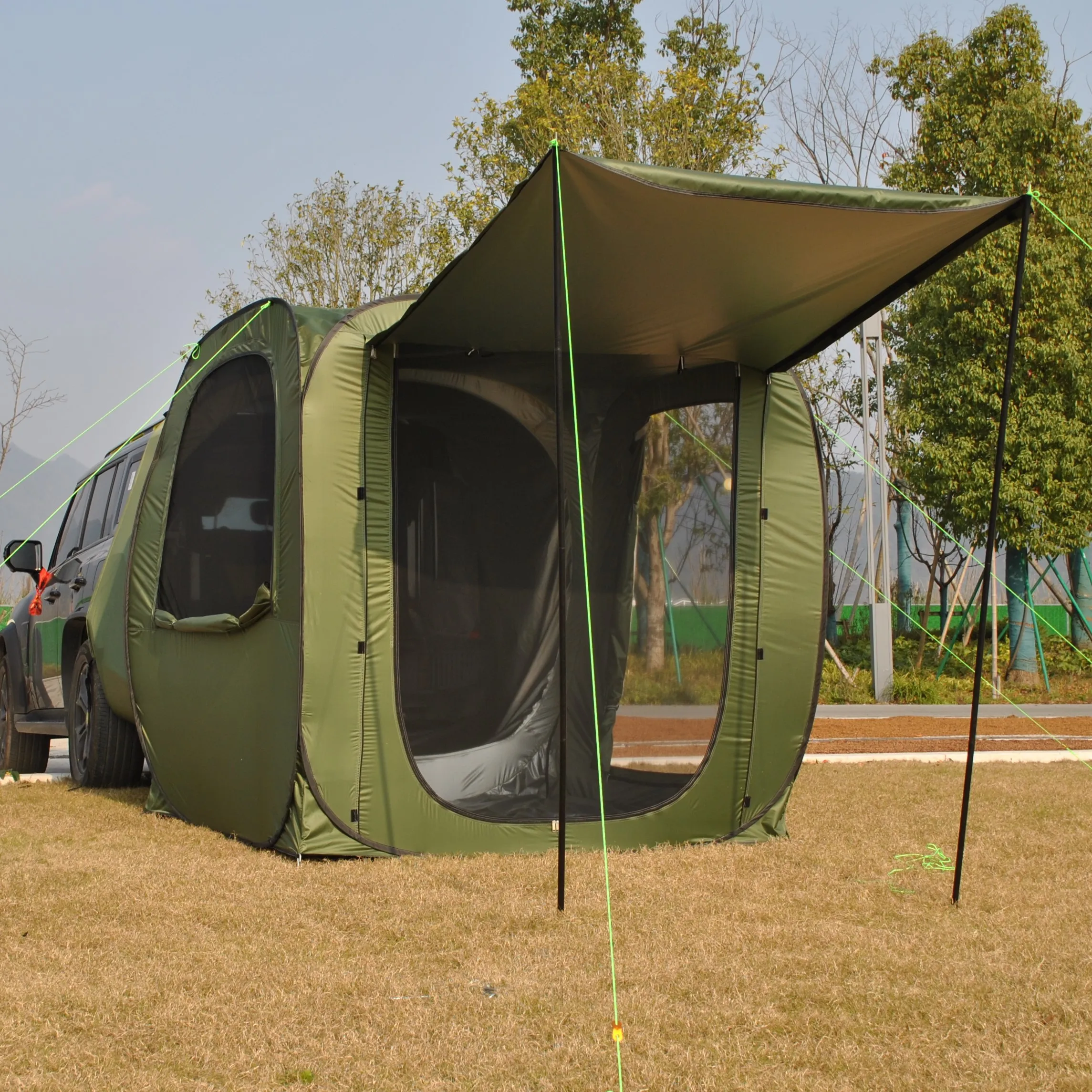 Car Tent Waterproof Tent, Car Tailgate Tent,Pop Up Car Rear Tent, SUV Tent Camping Car Tents for Campers Multipurpose Truck Tent