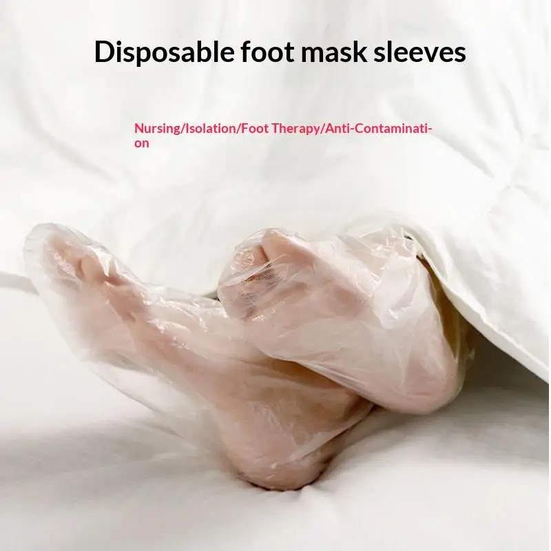 100 PCS Disposable Clear Foot Mask Covers Waterproof Leak Proof Ideal For Home Foot Spa Moisturizing Dry Cracked Feet
