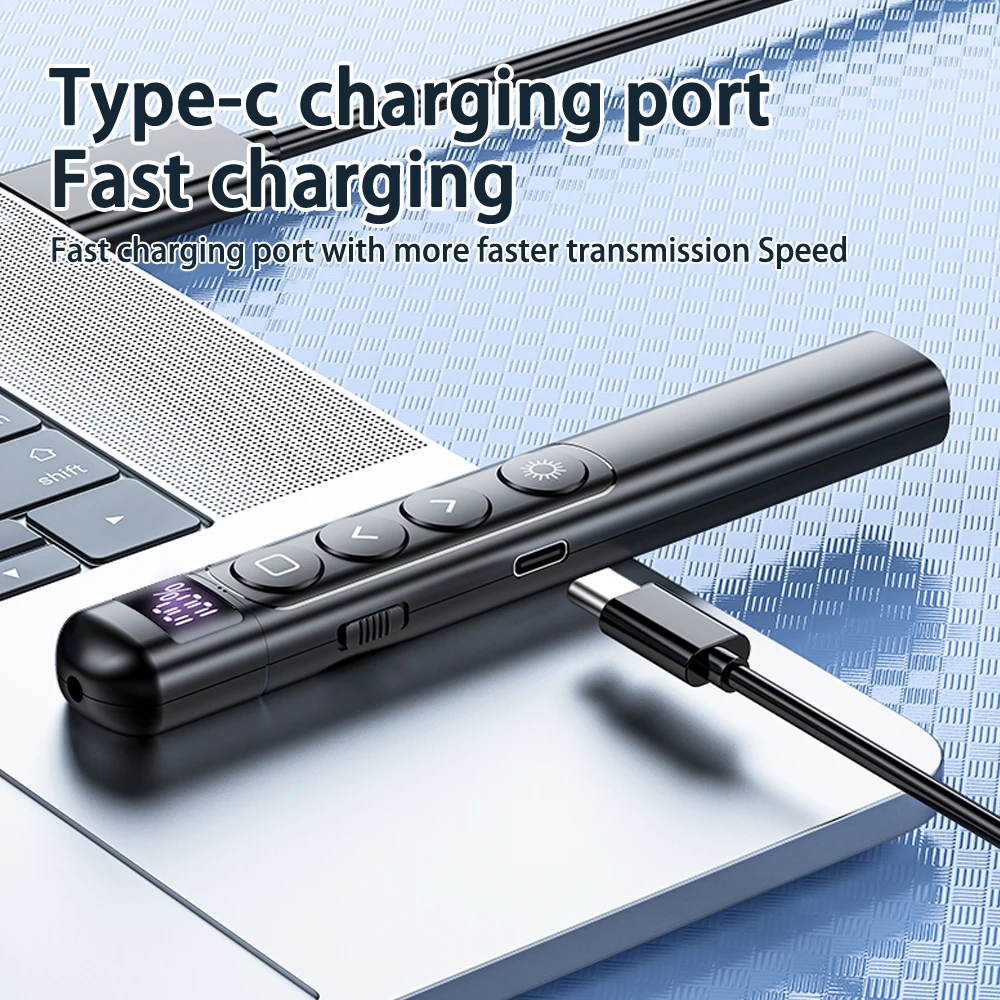 قلم قابل للطي متعدد الوسائط مع شاشة رقمية ، سوط لاسلكي متعدد الوظائف ، مقدم PPT ، التدريس والاجتماع #2