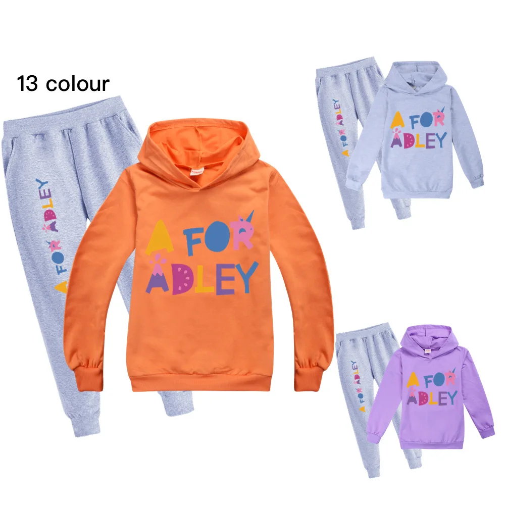 

Fashion A FOR ADLEY Clothes Kids Pullover Hoodies Pants 2pcs Sets Boys Cartoon Sportsuit Toddler Girls Outfits Children Clothing